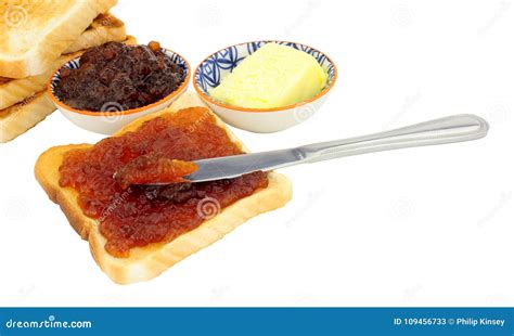 Marmalade on Toast stock image. Image of knife, orange - 109456733