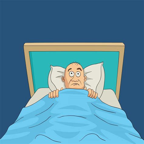 Man on bed with eyes wide open cartoon 2960130 Vector Art at Vecteezy