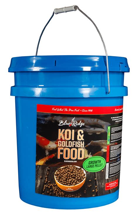 Blue Ridge Growth Formula Koi & Goldfish Food, Large Fish Food Pellets ...