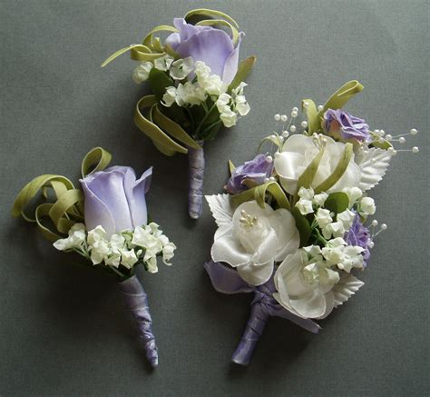 Purple Lilac Boutonniere Corsage Set DESTINATION WEDDING