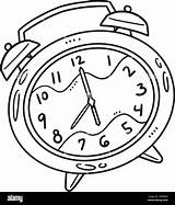 Alarm Clock Isolated Coloring Page For Kids Stock Vector Image & Art  sketch template