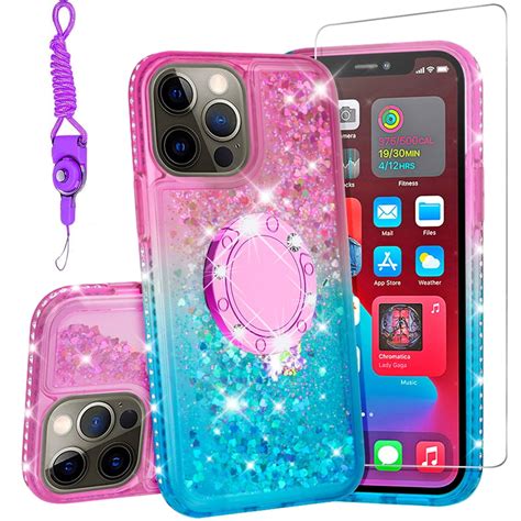 SOGA Quicksand Cover Cute Girl Phone Case Compatible for Apple iPhone ...