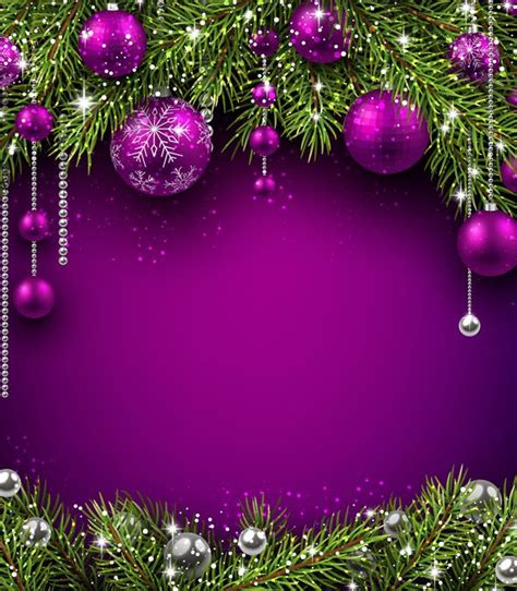 Purple christmas decor with background vector | Christmas background ...