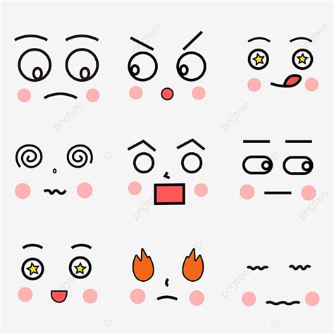 Cute Emojis Vector Design Images, Linear Cute Emoji Combination ...