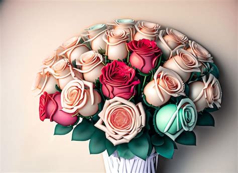 Premium AI Image | luxury bouquet made of roses in flower bouquet of ...