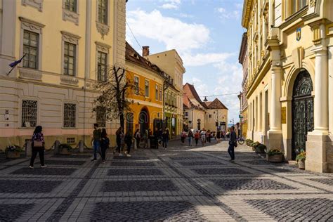 Medieval Streets In Old Town Sibiu, Romania Editorial Image - Image of architecture, city: 122847530