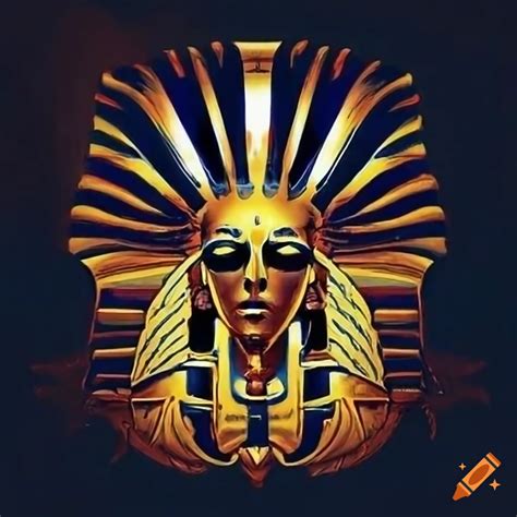 Psychedelic heavy metal logo with a pharaoh theme on Craiyon