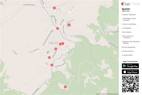 Spoleto Printable Tourist Map | Sygic Travel