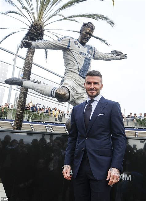 David Beckham has LA Galaxy statue unveiled in glittering ceremony ...