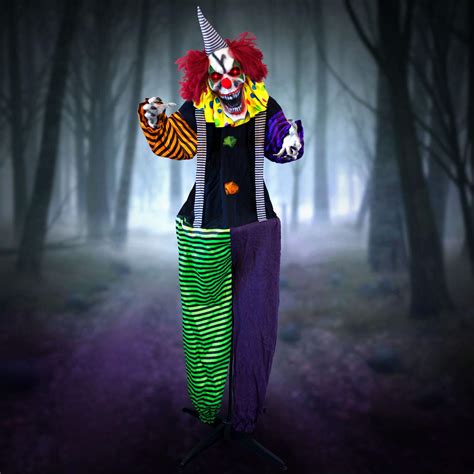 Buy Holidayana Halloween Animatronic Evil Clown - 5ft 9in Tall Animated ...