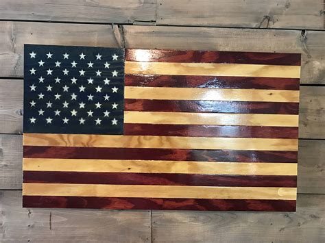 Rustic American American Flag Military Veteran Made Wood | Etsy