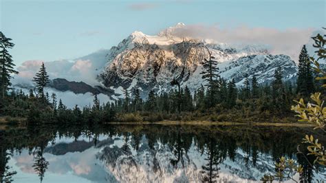 Download wallpaper 2560x1440 mountain, lake, trees, water, reflection, landscape widescreen 16:9 ...