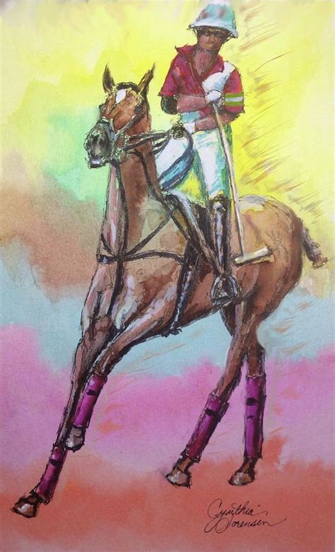 Polo Horse and Player Painting by Cynthia Sorensen | Fine Art America