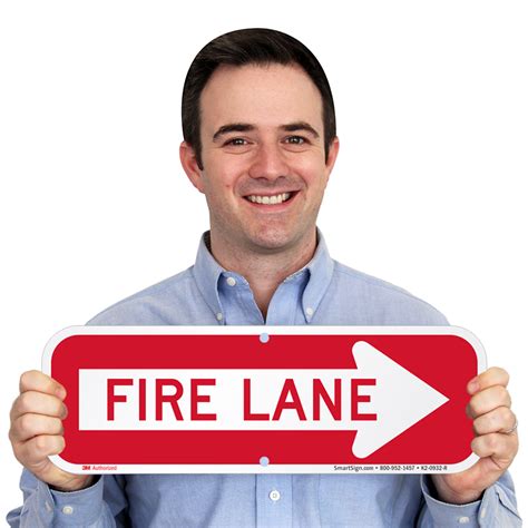 Fire Lane, Right Arrow Directional Parking Sign, SKU: K2-0932-R