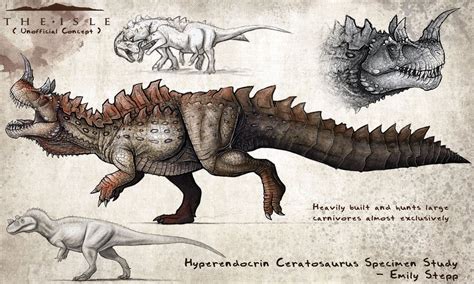 Hyperendocrin Ceratosaurus Fan Concept by EmilyStepp | Creature concept art, Dinosaur art ...