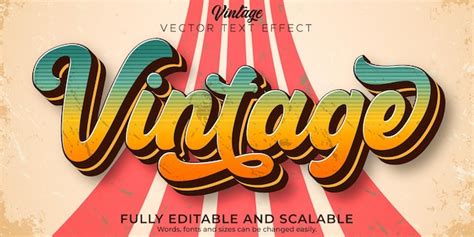 Free Vector | Retro, vintage text effect, editable 70s and 80s text style