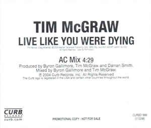 Tim McGraw - Live Like You Were Dying | Releases | Discogs