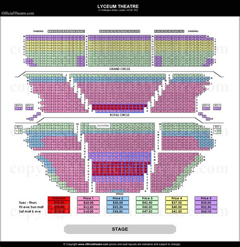 Seating Chart Lyceum Theatre