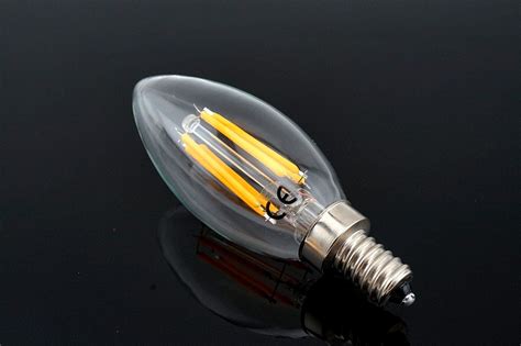 Bonlux 6W Dimmable E12 LED Filament Candle Clear Bulb Candelabra E12 Base Daylight 6000k ...