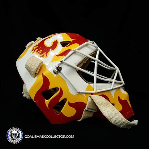 Mike Vernon Game Worn Used Goalie Mask By Greg Harrison Calgary Flames ...