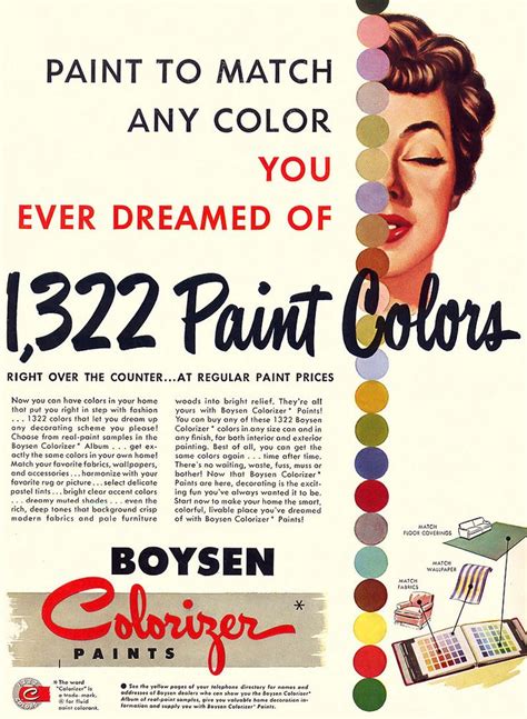 Boysen Colorizer Paints Vintage Ephemera, Vintage Ads, Vintage Prints ...