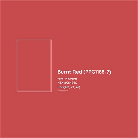 PPG Paints Burnt Red (PPG1188-7) Paint color codes, similar paints and ...