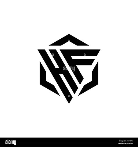 HF Logo monogram with triangle and hexagon modern design template ...