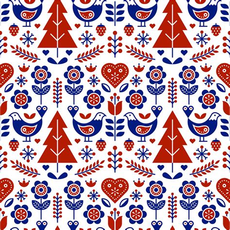 Scandinavian Folk Pattern Seamless Vector 232534 Vector Art at Vecteezy