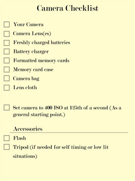 A Handy Camera Checklist Before You Head Out the Door