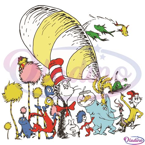 Dr Seuss Characters SVG Digital File, Dr Seuss Svg, Love Reading Svg ...