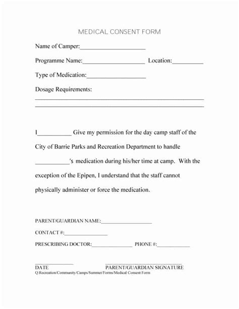 Medical Procedure Consent Form Template