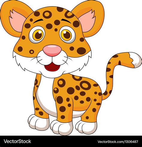 Cute baby jaguar cartoon Royalty Free Vector Image