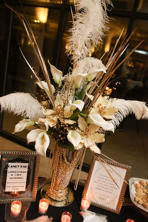 Glamorous Art-Deco-Inspired Centerpieces | Art deco wedding centerpieces, Art deco party, Art ...