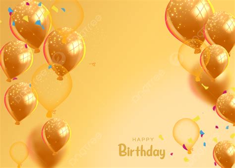 Birthday Gradient Yellow Balloon Three Dimensional Background, Pc Wallpaper, Yellow, Gradient ...