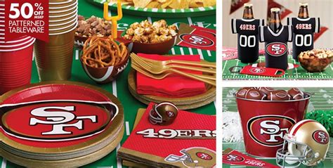 NFL San Francisco 49ers Party Supplies | 49ers birthday party, 49ers football party, Superbowl ...