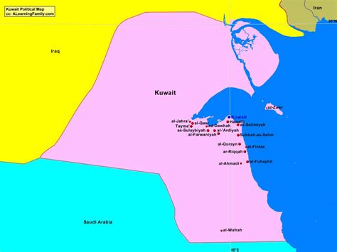 Kuwait Political Map - A Learning Family