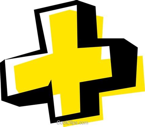 a yellow and black cross is shown in the shape of a square, rectangle