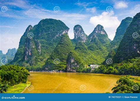 Guilin, China Karst Mountains Stock Image - Image of nature, agriculture: 74275521