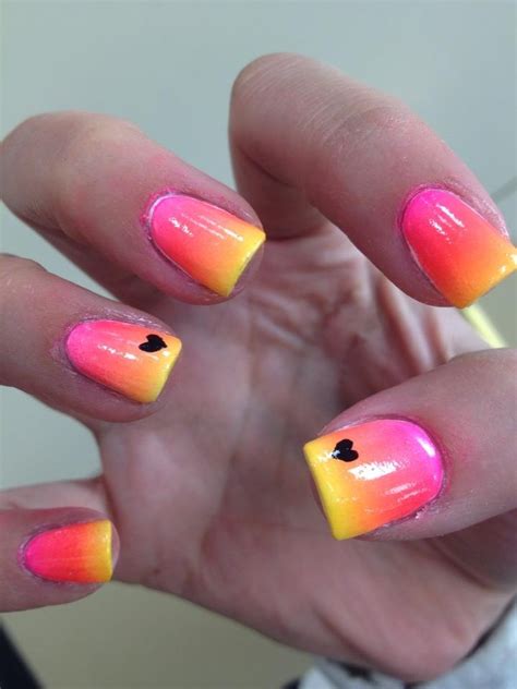 Pink yellow nails!