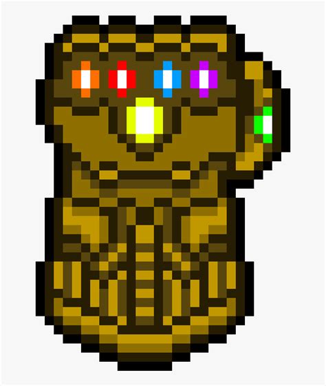 Bigger Infinity Gauntlet - Infinity Gauntlet Thanos Pixel Art, HD Png Download , Transparent Png ...