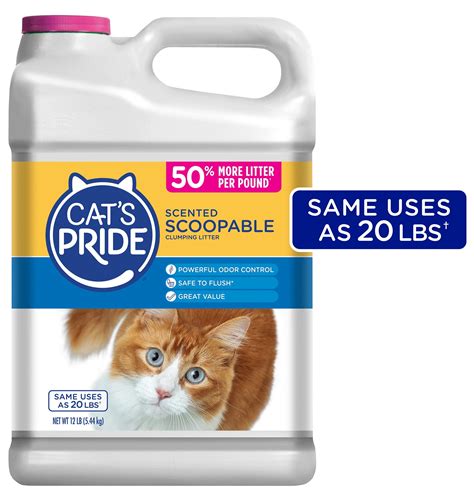 Cats Pride Cat Litter Scoopable, Scented Lightweight Clumping Litter, Flushable, 12 lbs ...