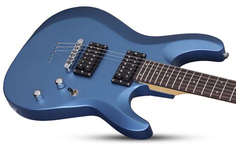 Schecter C-6 Deluxe - satin metallic light blue Str shape electric guitar