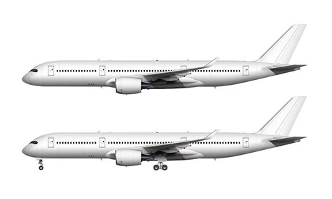 Airbus A350-900 blank illustration templates – Norebbo