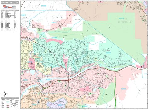 Yorba Linda California Wall Map (Premium Style) by MarketMAPS