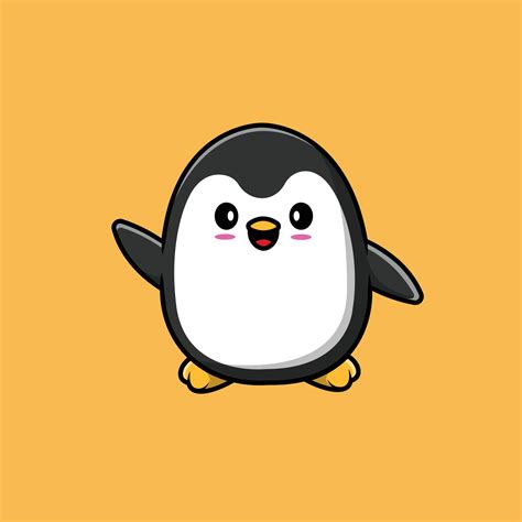 Cute Penguin Waving Hand Cartoon Vector Icon Illustration. Animal Icon ...