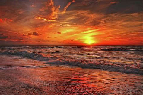 Sunset Ocean Dance Painting by Harry Warrick - Pixels