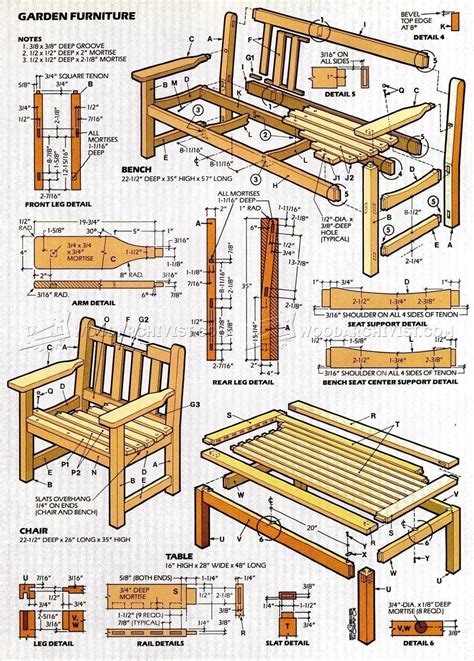 English Garden Furniture Plans • WoodArchivist