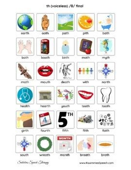 "TH" /θ/ Voiceless Sound Speech Therapy Articulation Worksheets | TPT