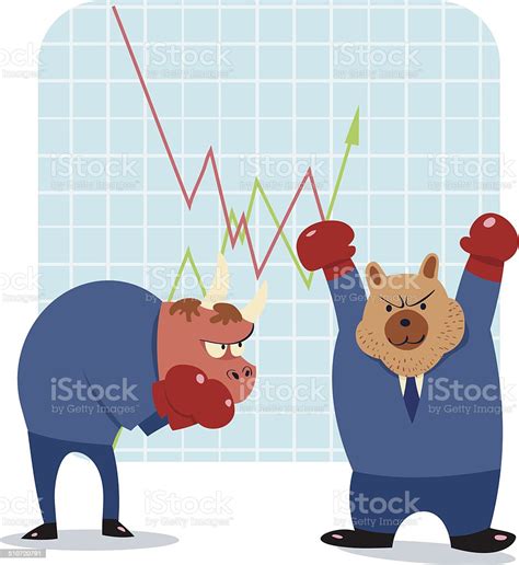 Bear And Bull Vector Cartoon Ready To Fight Stock Market Stock ...