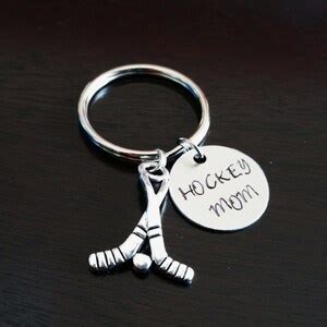 Hockey Mom Stick Puck Key Chain Ring Fob - Etsy